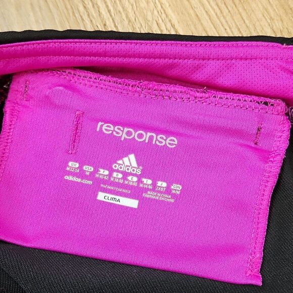 ☔️💜Adidas Black & Fuchsia Cropped Athletic Pants Medium - Picture 11 of 13